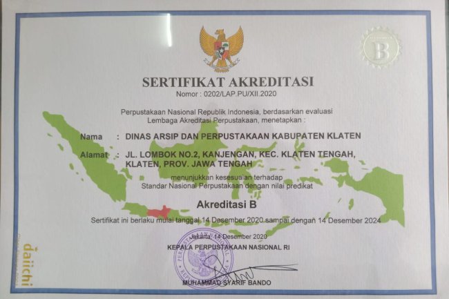 Perpustakaan Klaten Mendapat Akreditasi B