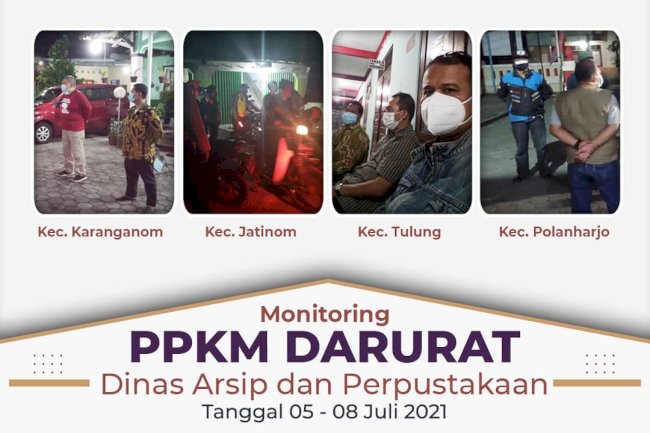 Monitoring PPKM Darurat Dinas Arpus