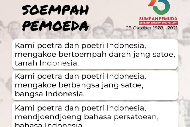 Selamat Hari Sumpah Pemuda Tahun 2021