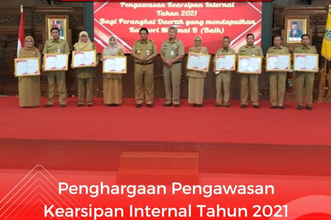 Penghargaan Pengawasan Kearsipan Kabupaten Klaten Tahun 2021