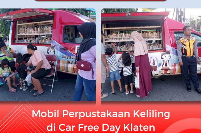 Mobil Perpustakaan di Car Free Day Klaten
