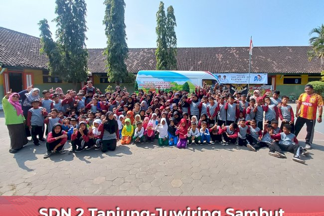 SDN 2 Tanjung Juwiring Sambut Mbak Marsini, Semangat untuk Gerakan Literasi Sekolah