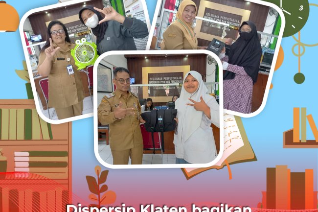 Dispersip Klaten bagikan souvenir menarik dalam rangka Hari Kunjung Perpustakaan