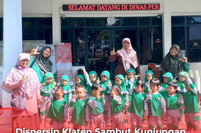 Dispersip Klaten Sambut Kunjungan KBIT Mutiara Hati, Ajak Anak-anak Gembira Belajar di Perpustakaan