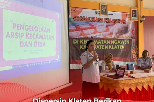 Dispersip Klaten Berikan Pembinaan Pengelolaan Arsip Desa di Kecamatan Ngawen