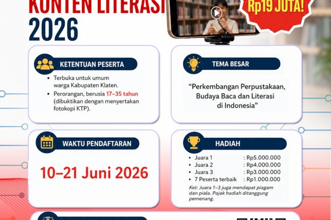 Lomba Video Konten Literasi 2026 Kabupaten Klaten