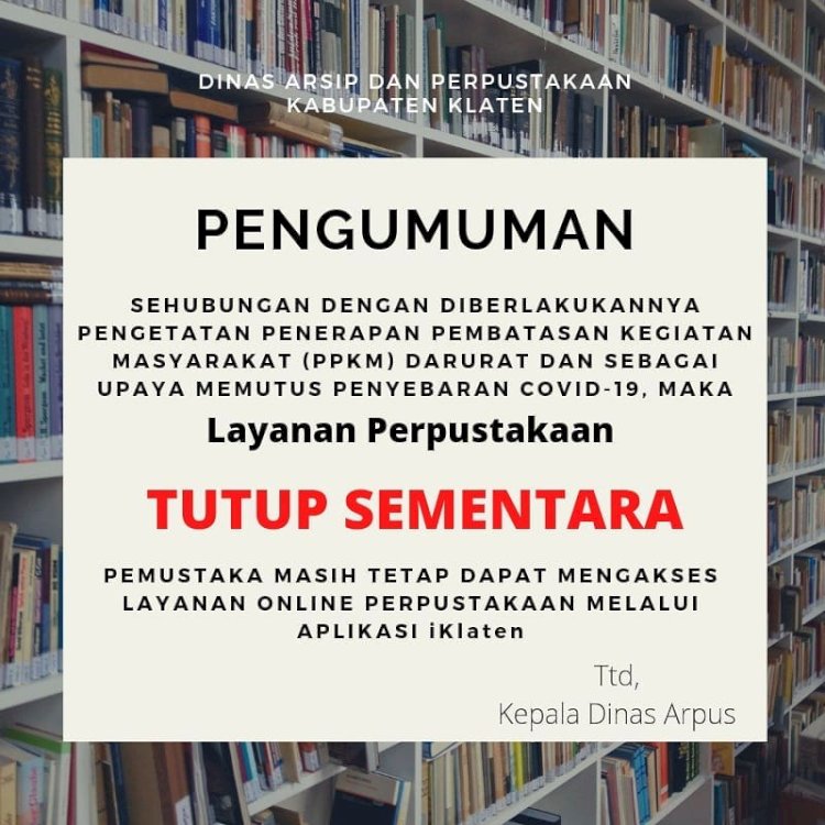 Pengumuman Tutup Layanan PPKM Darurat