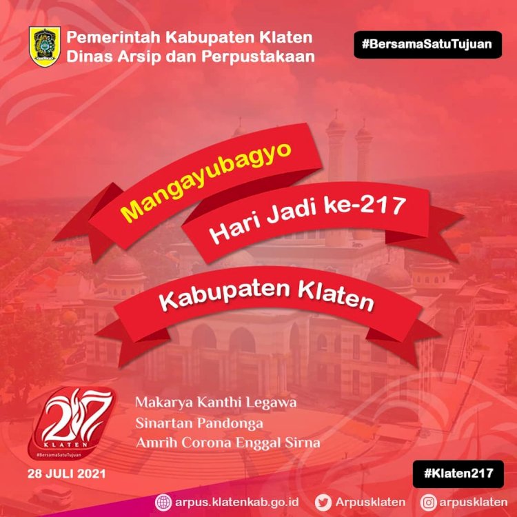 Selamat Hari Jadi ke-217 Kabupaten Klaten