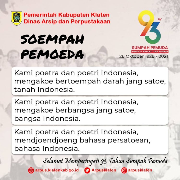 Selamat Hari Sumpah Pemuda Tahun 2021