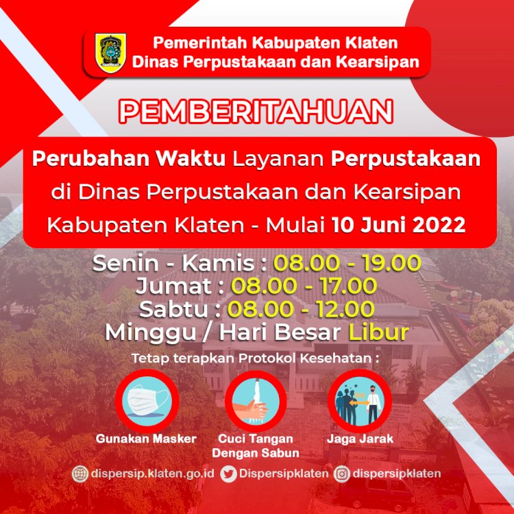 Pemberitahuan Operasional Layanan Perpustakaan Juni 2022