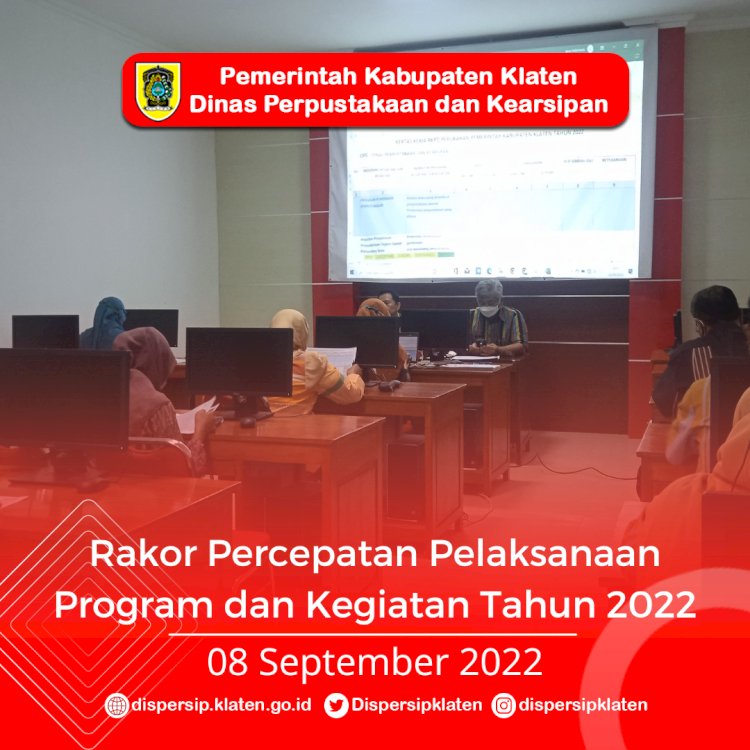 Rakor Internal Percepatan Pelaksanaan Program dan Kegiatan Tahun 2022