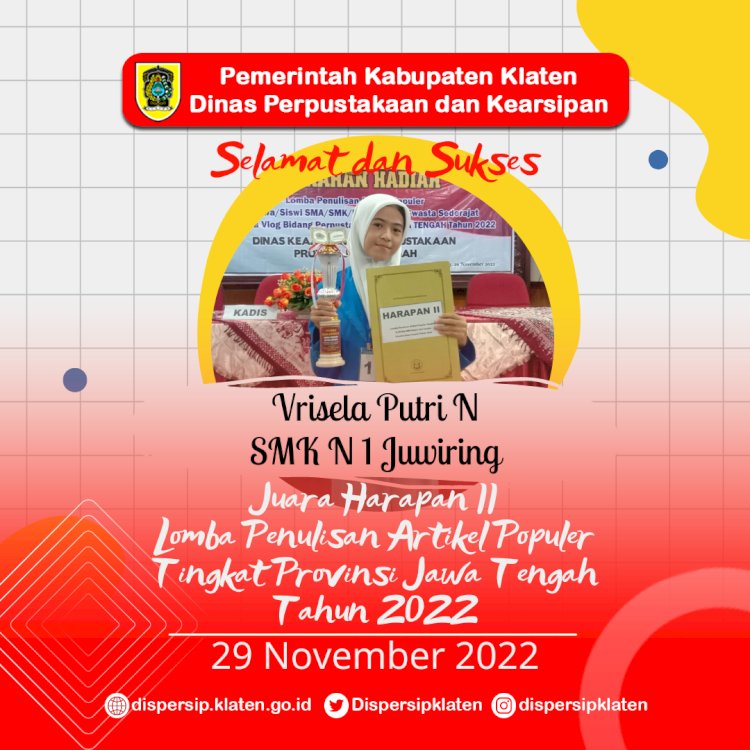 Lomba Penulisan Artikel Populer Tingkat Jawa Tengah