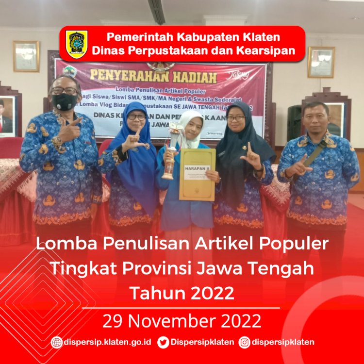 Lomba Penulisan Artikel Populer Tingkat Jawa Tengah