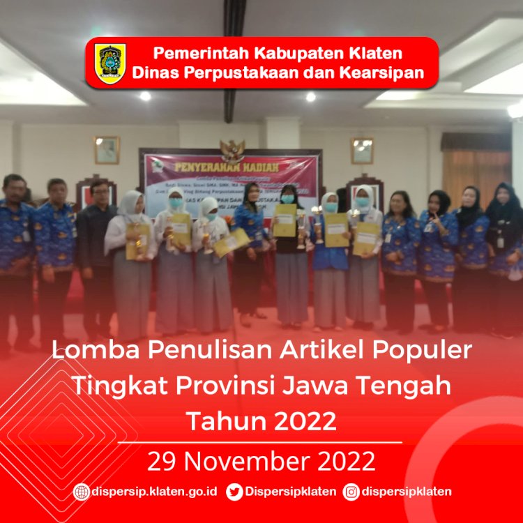 Lomba Penulisan Artikel Populer Tingkat Jawa Tengah