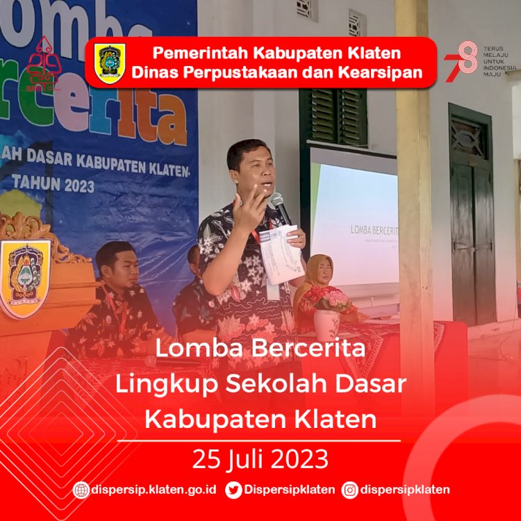 Lomba Bercerita lingkup Sekolah Dasar Kabupaten Klaten