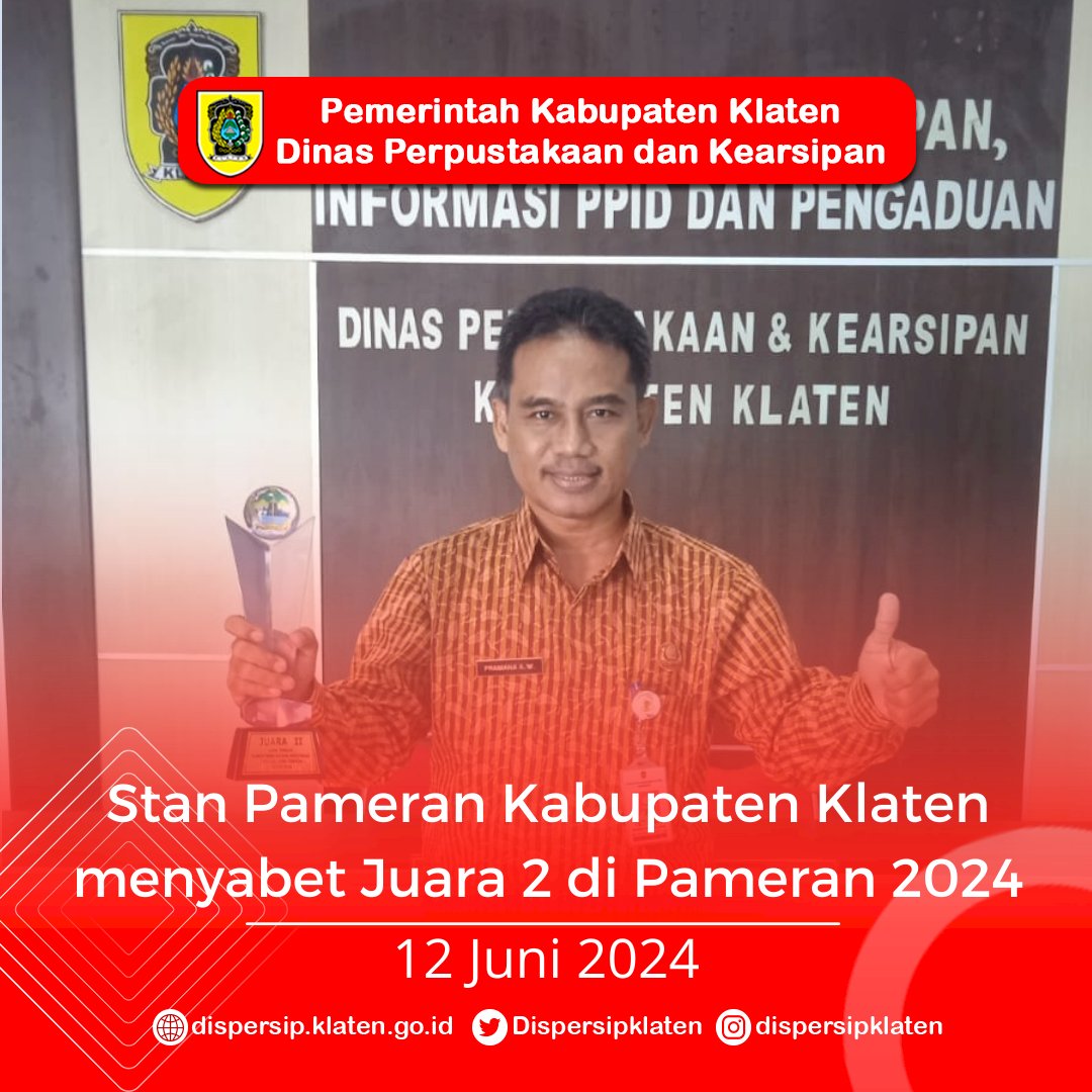 Stan Pameran Kabupaten Klaten menyabet Juara 2 di Pameran 2024