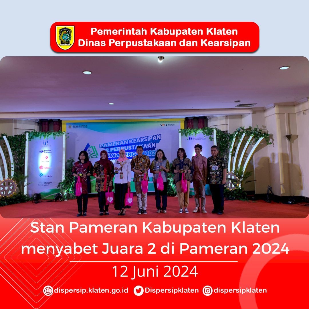 Stan Pameran Kabupaten Klaten menyabet Juara 2 di Pameran 2024