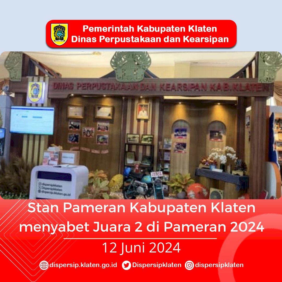 Stan Pameran Kabupaten Klaten menyabet Juara 2 di Pameran 2024