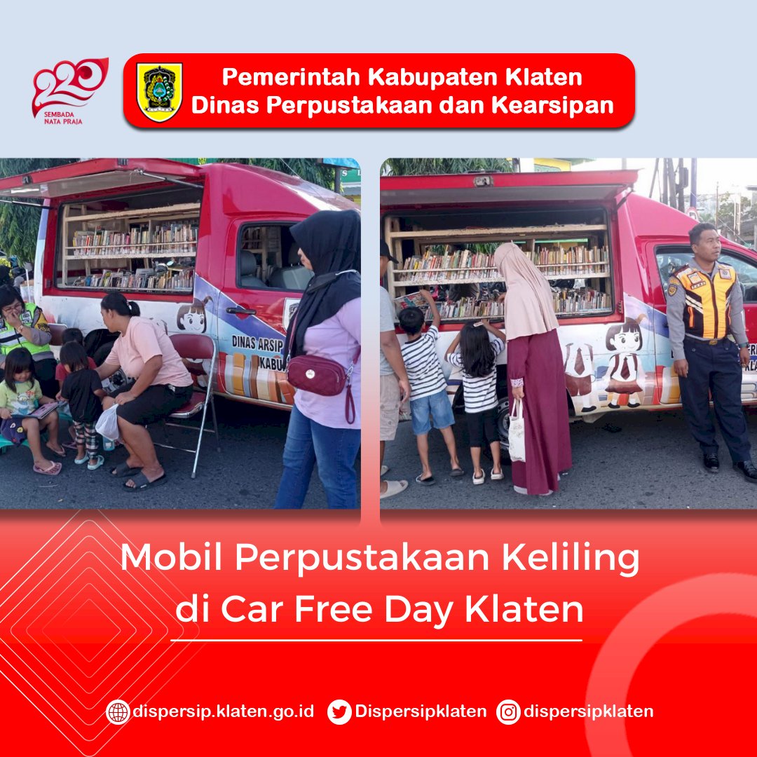 Mobil Perpustakaan di Car Free Day Klaten