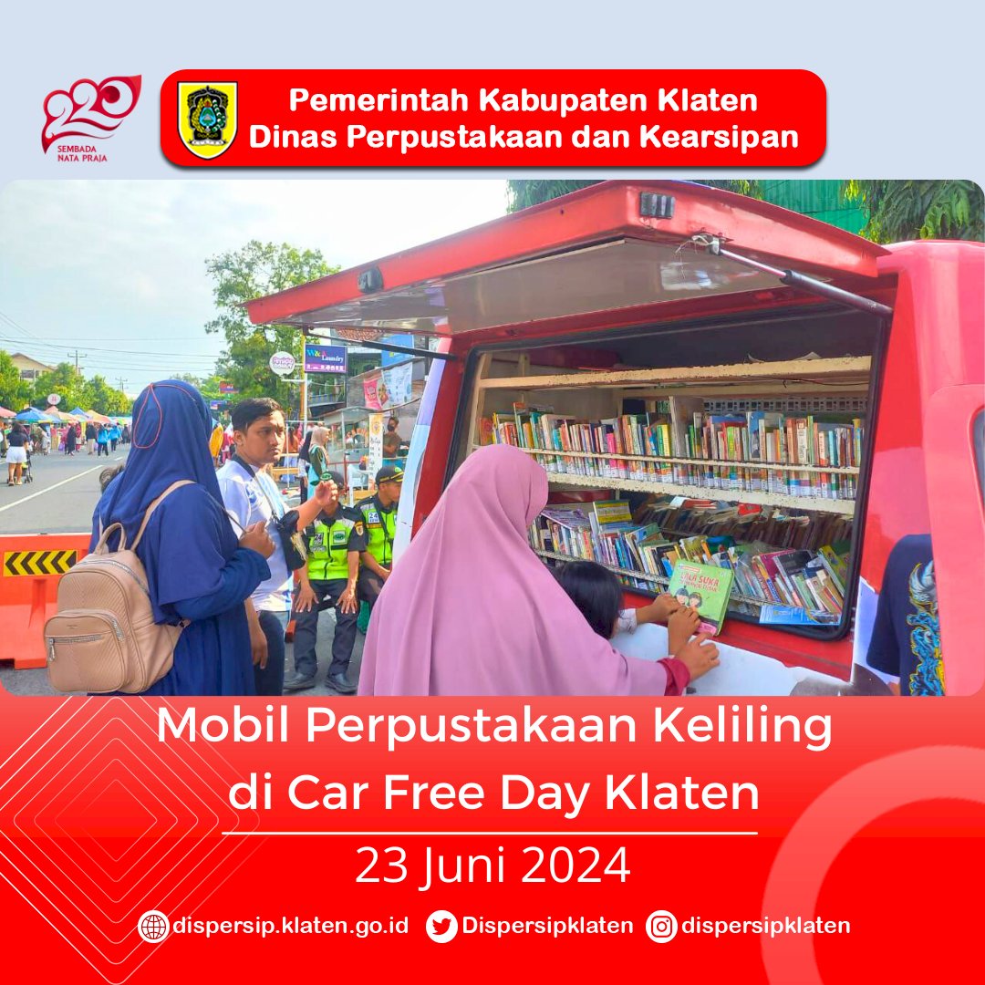 Mobil Perpustakaan di Car Free Day Klaten