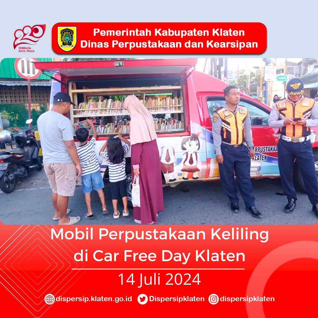 Mobil Perpustakaan di Car Free Day Klaten