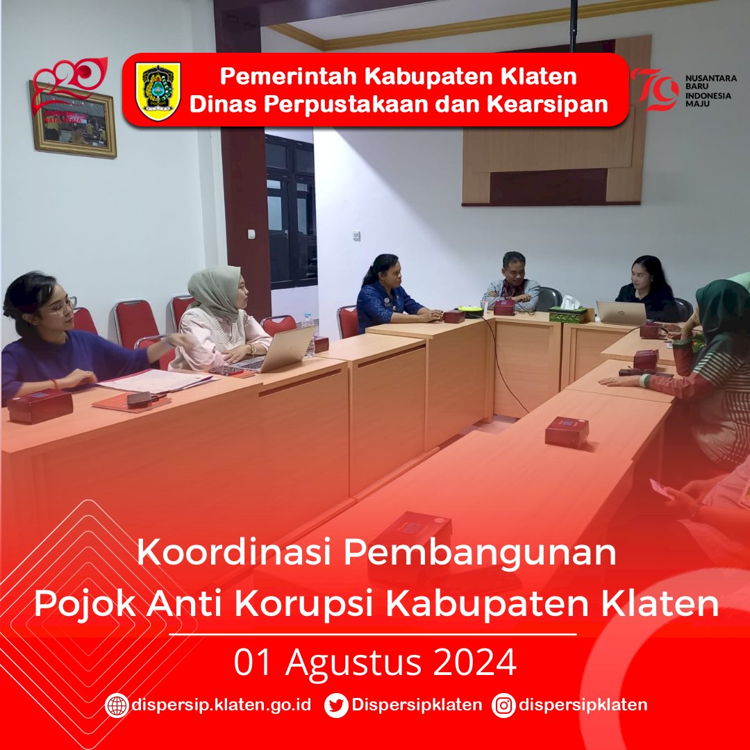 Koordinasi Pembangunan Pojok Anti Korupsi Kabupaten Klaten