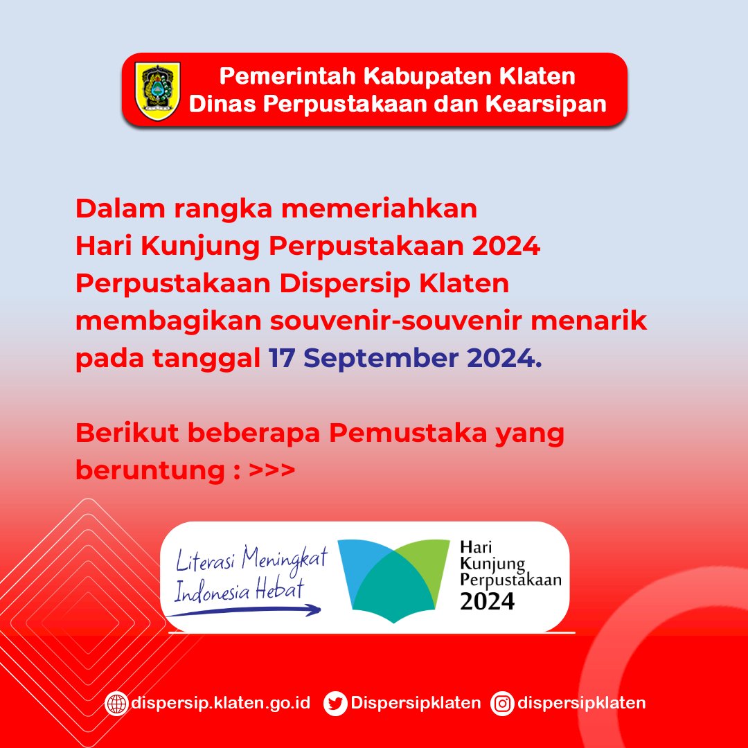 Souvenir Eksklusif untuk Pengunjung Spesial di Hari Kunjung Perpustakaan 2024