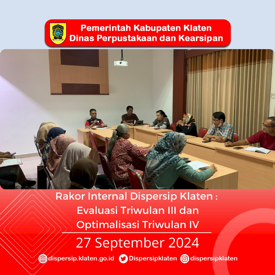 Rakor Internal Dispersip Klaten : Evaluasi TW3 dan Optimalisasi TW4