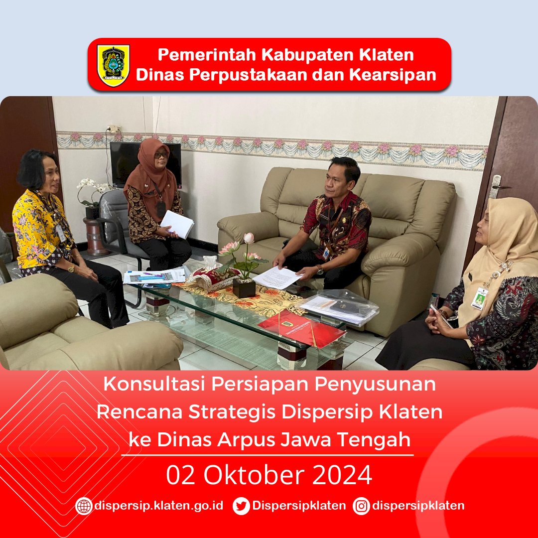 Konsultasi Persiapan Penyusunan Renstra ke Dinas Arpus Provinsi Jawa Tengah