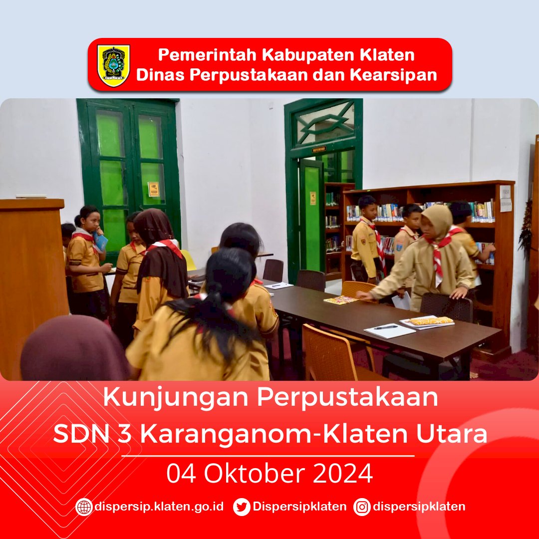 Kunjungan Perpustakaan SDN 3 Karanganom-Klaten Utara