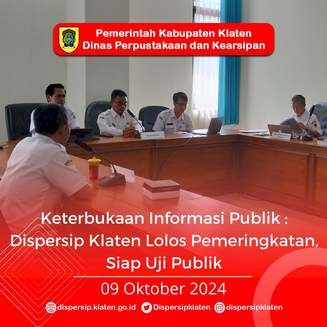 KIP : Dispersip Klaten Lolos Pemeringkatan, Siap Uji Publik