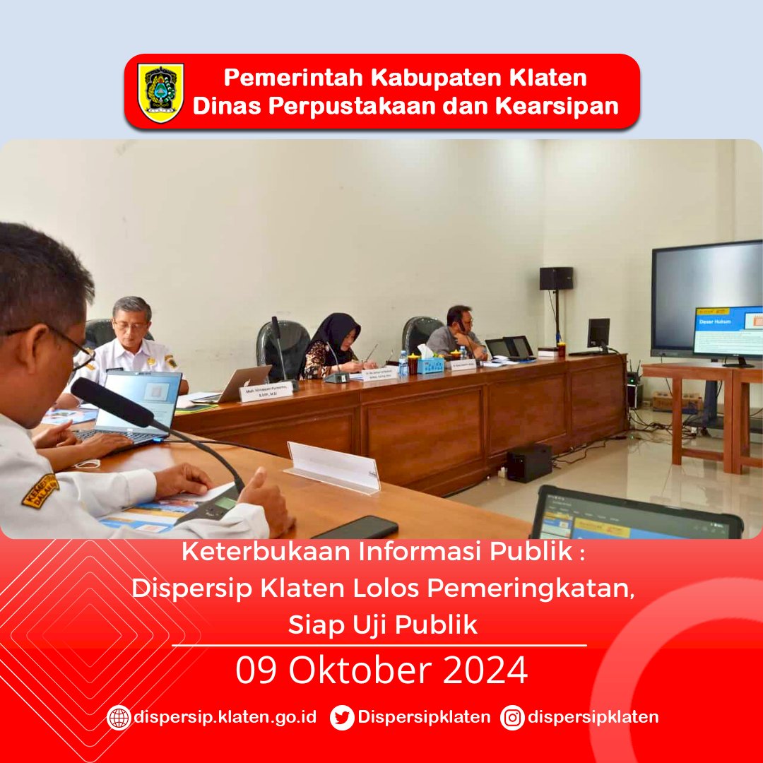 KIP : Dispersip Klaten Lolos Pemeringkatan, Siap Uji Publik