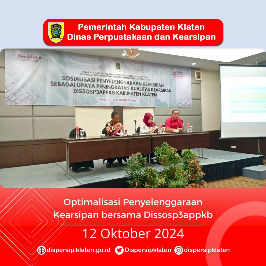 Optimalisasi Penyelenggaraan Kearsipan bersama Dissosp3appkb