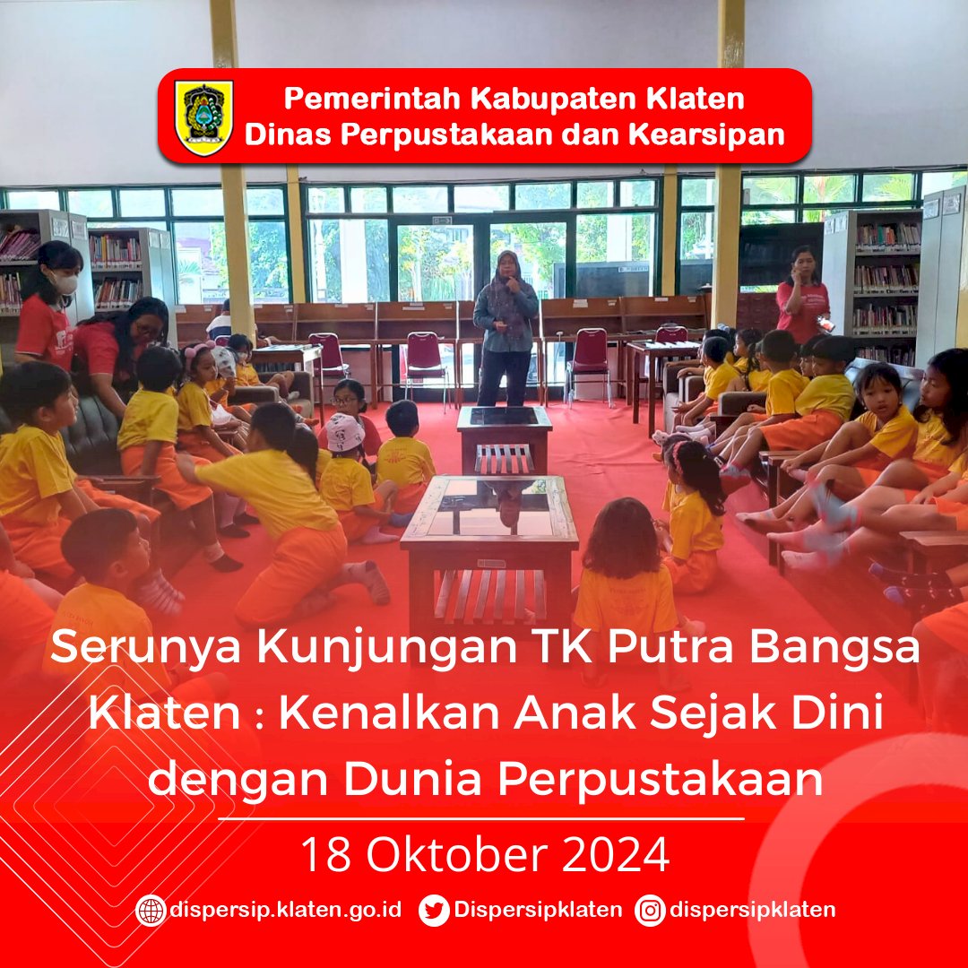 Serunya Kunjungan TK Putra Bangsa Klaten : Kenalkan Anak Sejak Dini dengan Dunia Perpustakaan