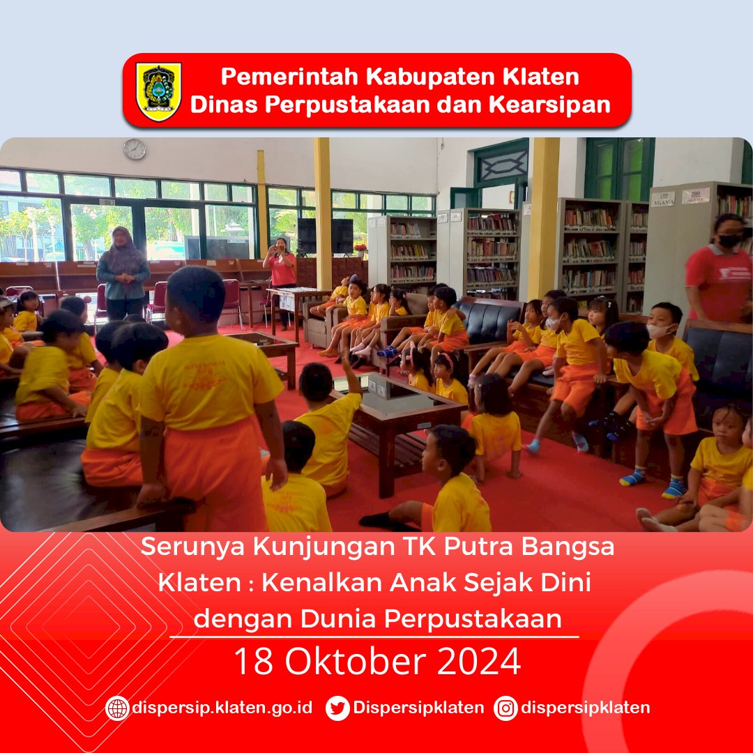 Serunya Kunjungan TK Putra Bangsa Klaten : Kenalkan Anak Sejak Dini dengan Dunia Perpustakaan