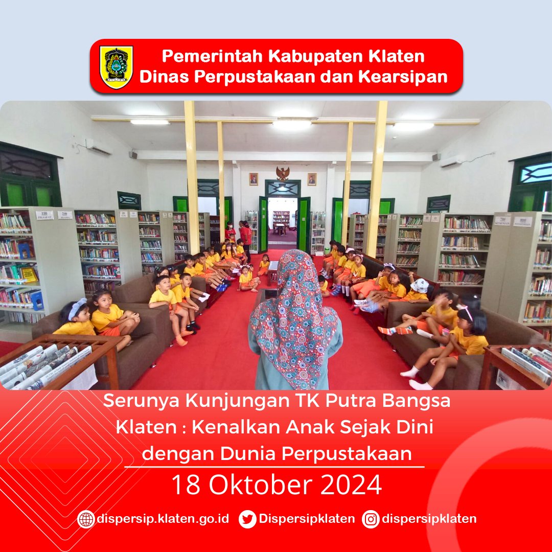 Serunya Kunjungan TK Putra Bangsa Klaten : Kenalkan Anak Sejak Dini dengan Dunia Perpustakaan