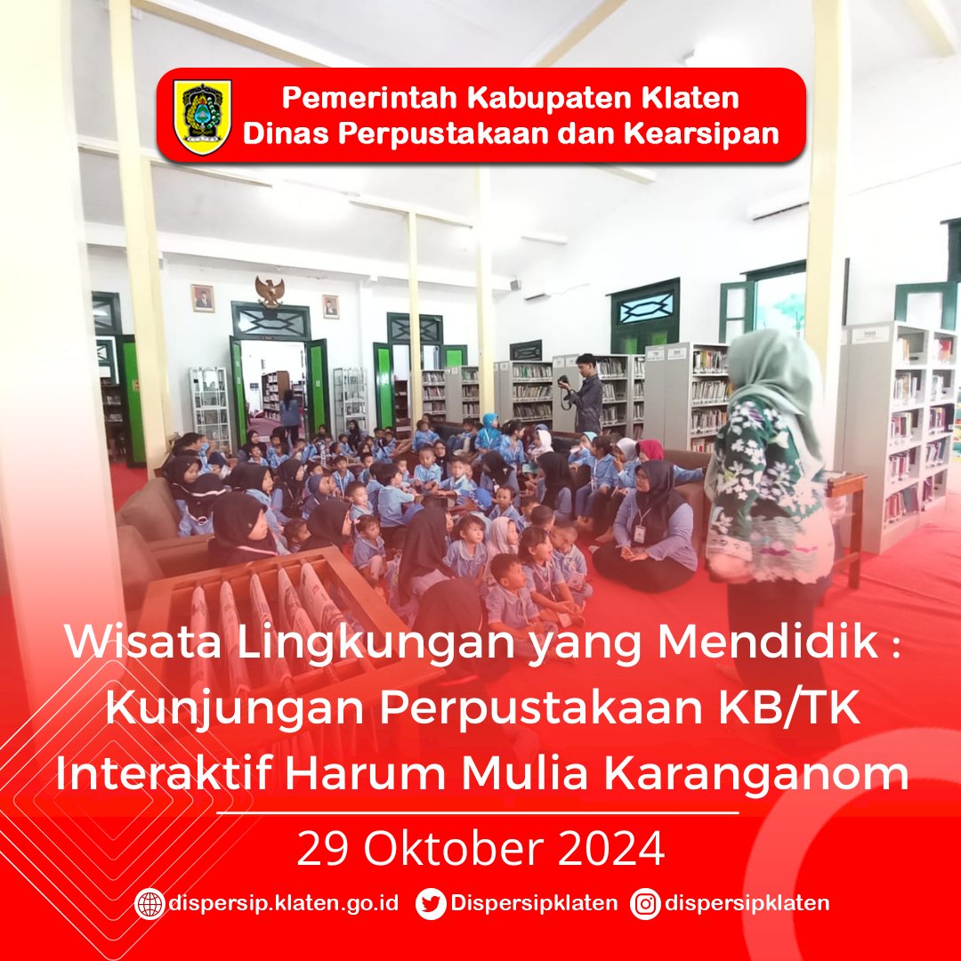 Wisata Lingkungan yang Mendidik : Kunjungan Perpustakaan KB/TK Interaktif Harum Mulia Karanganom