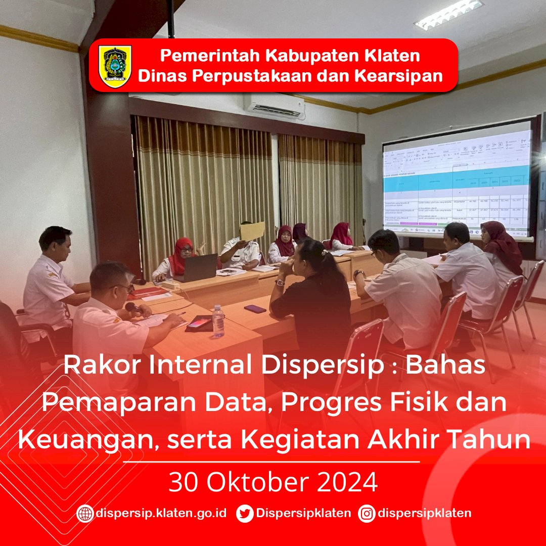 Rakor Internal Dispersip : Bahas Pemaparan Data, Progres Fisik dan Keuangan, serta Kegiatan Akhir Tahun