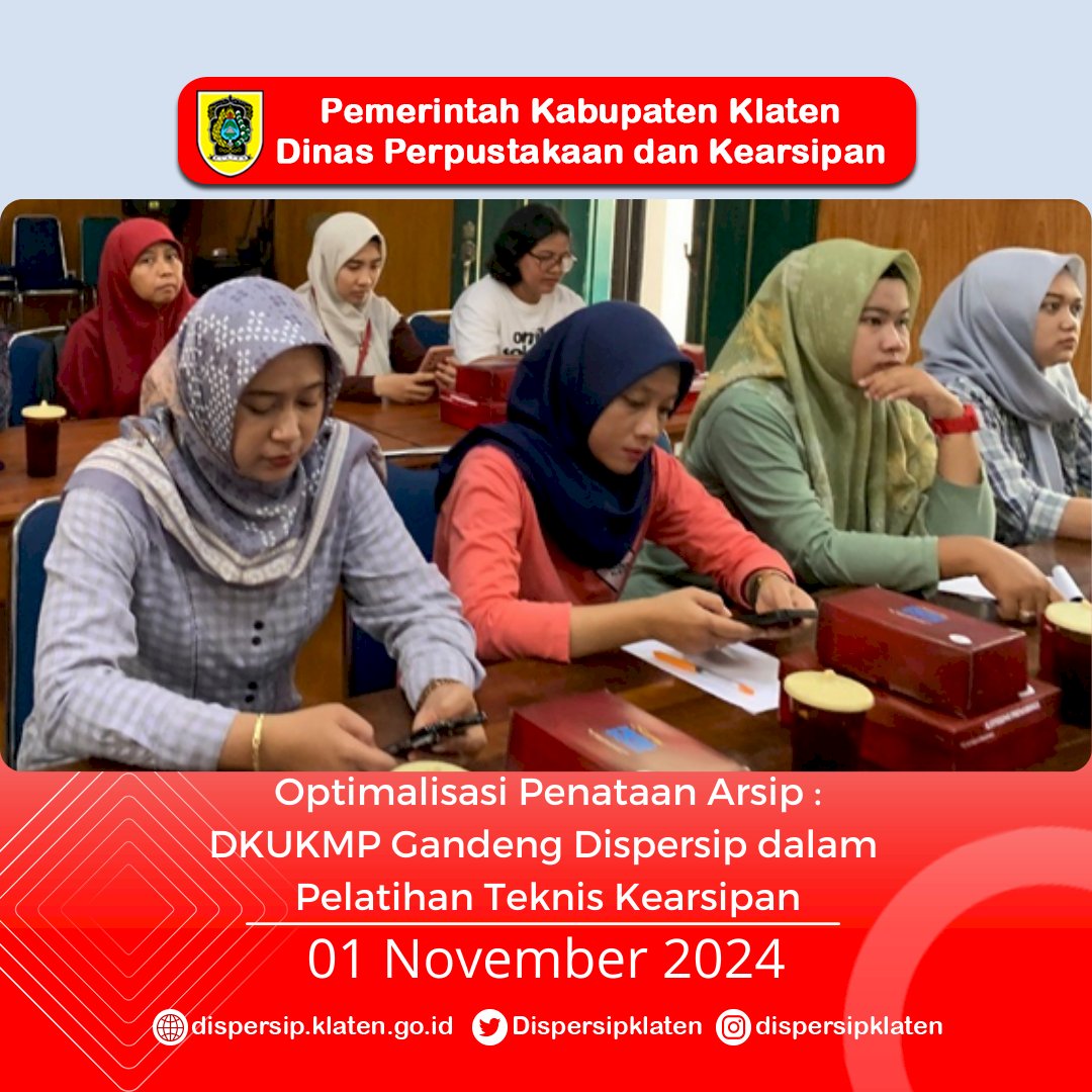 Optimalisasi Penataan Arsip : DKUKMP Gandeng Dispersip dalam Pelatihan Teknis Kearsipan