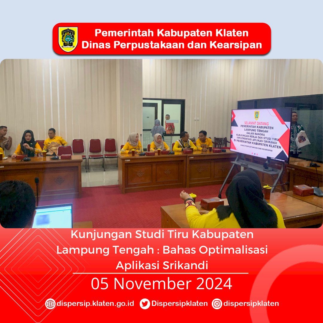 Kunjungan Studi Tiru Kabupaten Lampung Tengah : Bahas Optimalisasi Aplikasi Srikandi