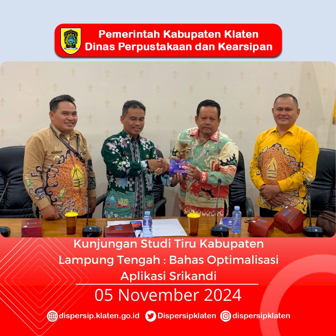 Kunjungan Studi Tiru Kabupaten Lampung Tengah : Bahas Optimalisasi Aplikasi Srikandi