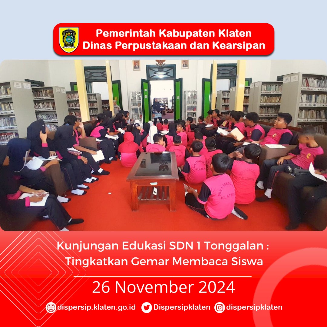 Kunjungan Edukasi SDN 1 Tonggalan : Tingkatkan Gemar Membaca Siswa