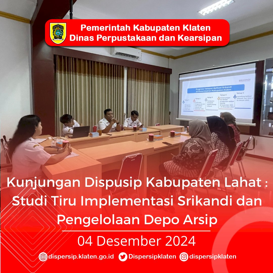 Kunjungan Dispusip Kabupaten Lahat : Studi Tiru Implementasi Srikandi dan Pengelolaan Depo Arsip