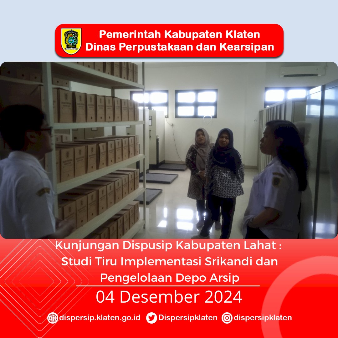 Kunjungan Dispusip Kabupaten Lahat : Studi Tiru Implementasi Srikandi dan Pengelolaan Depo Arsip