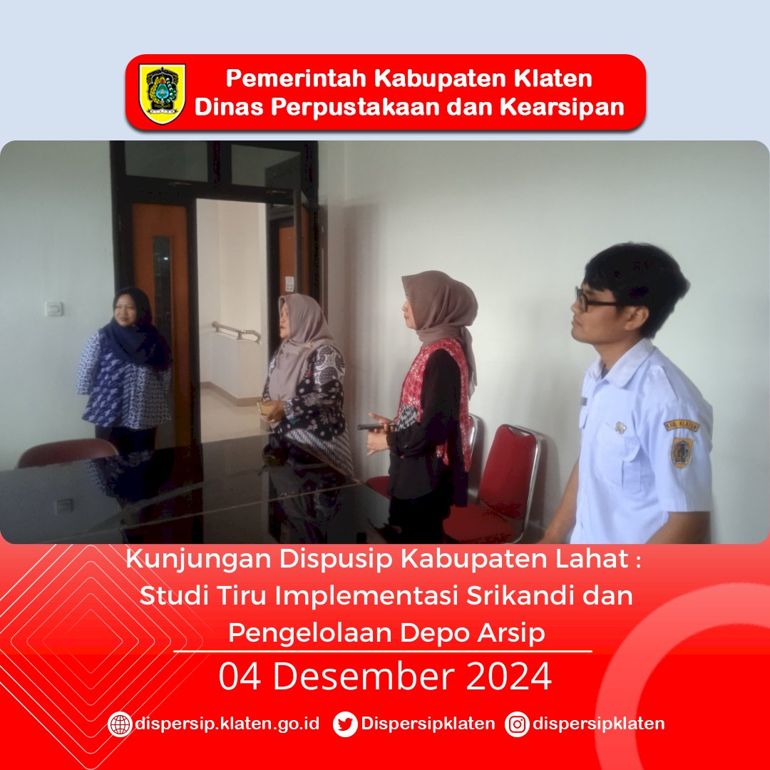 Kunjungan Dispusip Kabupaten Lahat : Studi Tiru Implementasi Srikandi dan Pengelolaan Depo Arsip