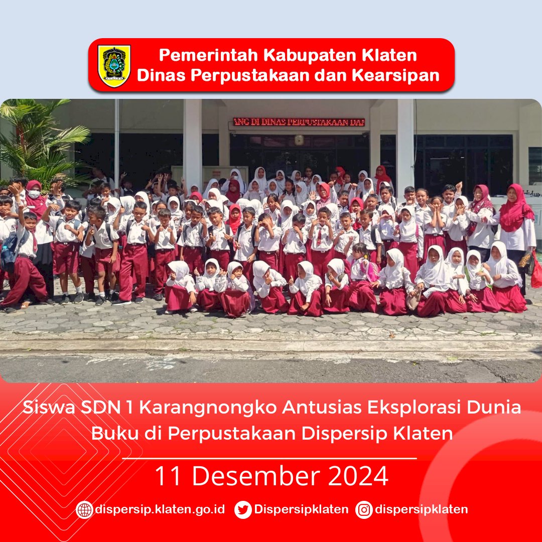 Siswa SDN 1 Karangnongko Antusias Eksplorasi Dunia Buku di Perpustakaan Dispersip Klaten