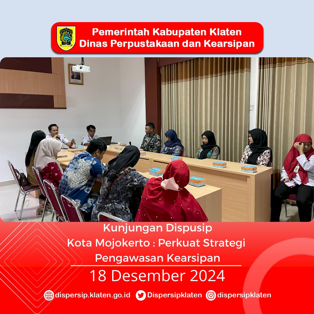 Kunjungan Dispusip Kota Mojokerto : Perkuat Strategi Pengawasan Kearsipan