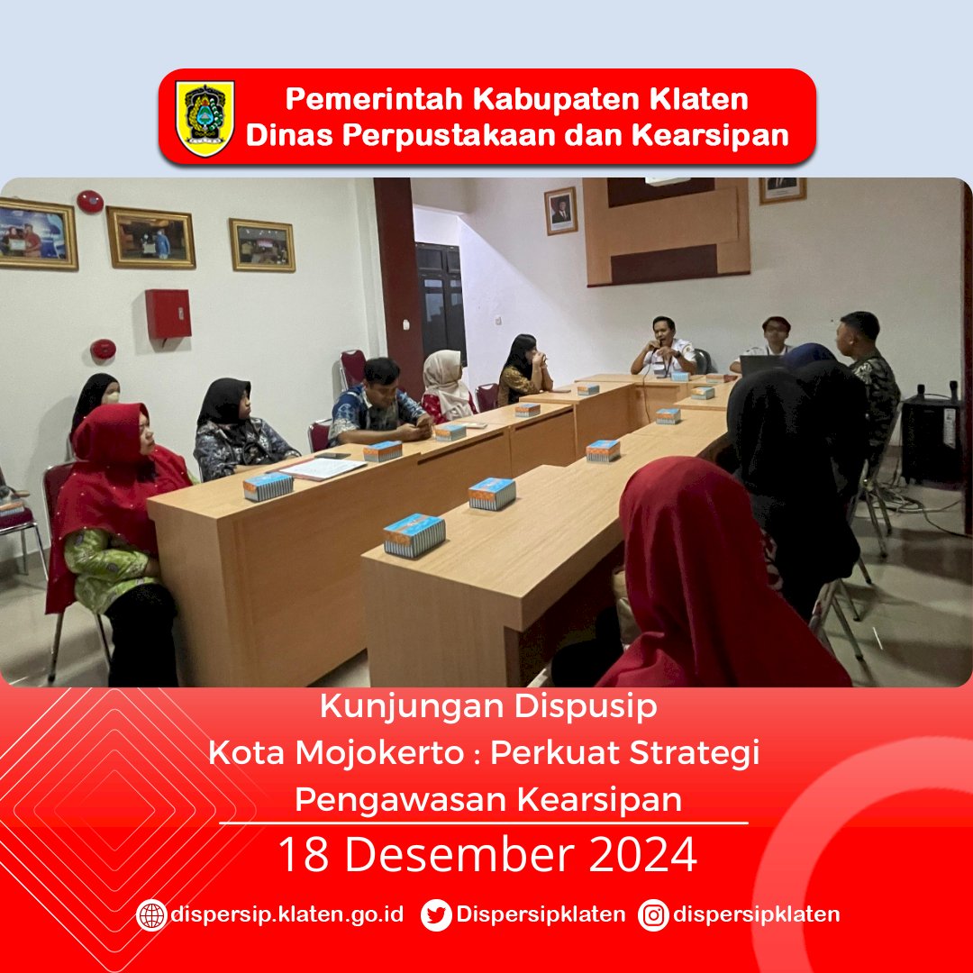 Kunjungan Dispusip Kota Mojokerto : Perkuat Strategi Pengawasan Kearsipan