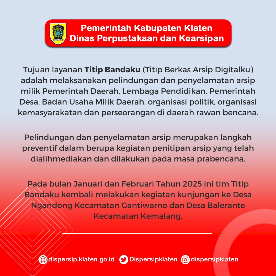 Layanan Titip Bandaku Hadir Kembali di Tahun 2025 : Solusi Preventif untuk Menjaga Arsip Berharga
