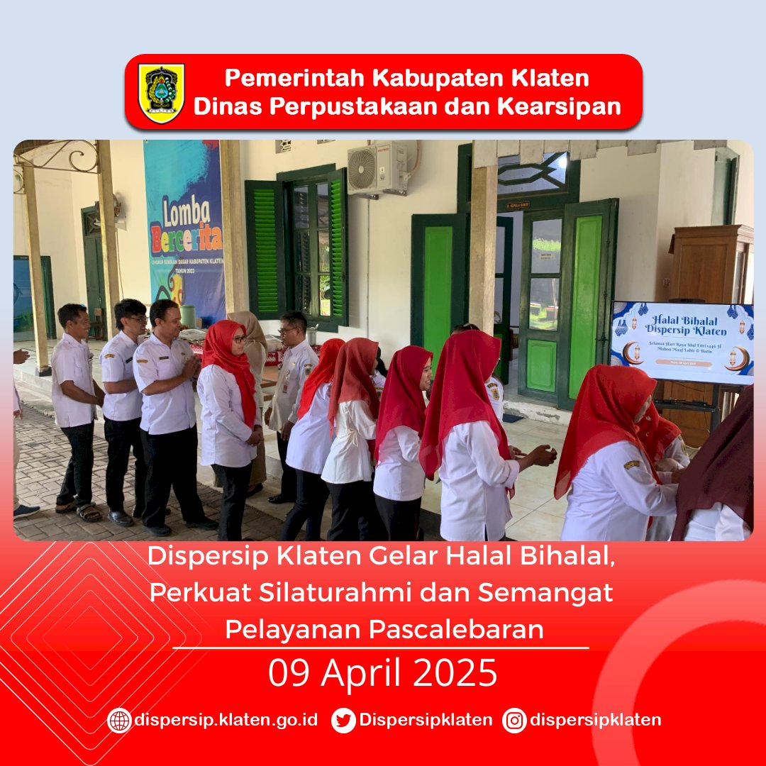 Dispersip Klaten Gelar Halal Bihalal, Perkuat Silaturahmi dan Semangat Pelayanan Pascalebaran